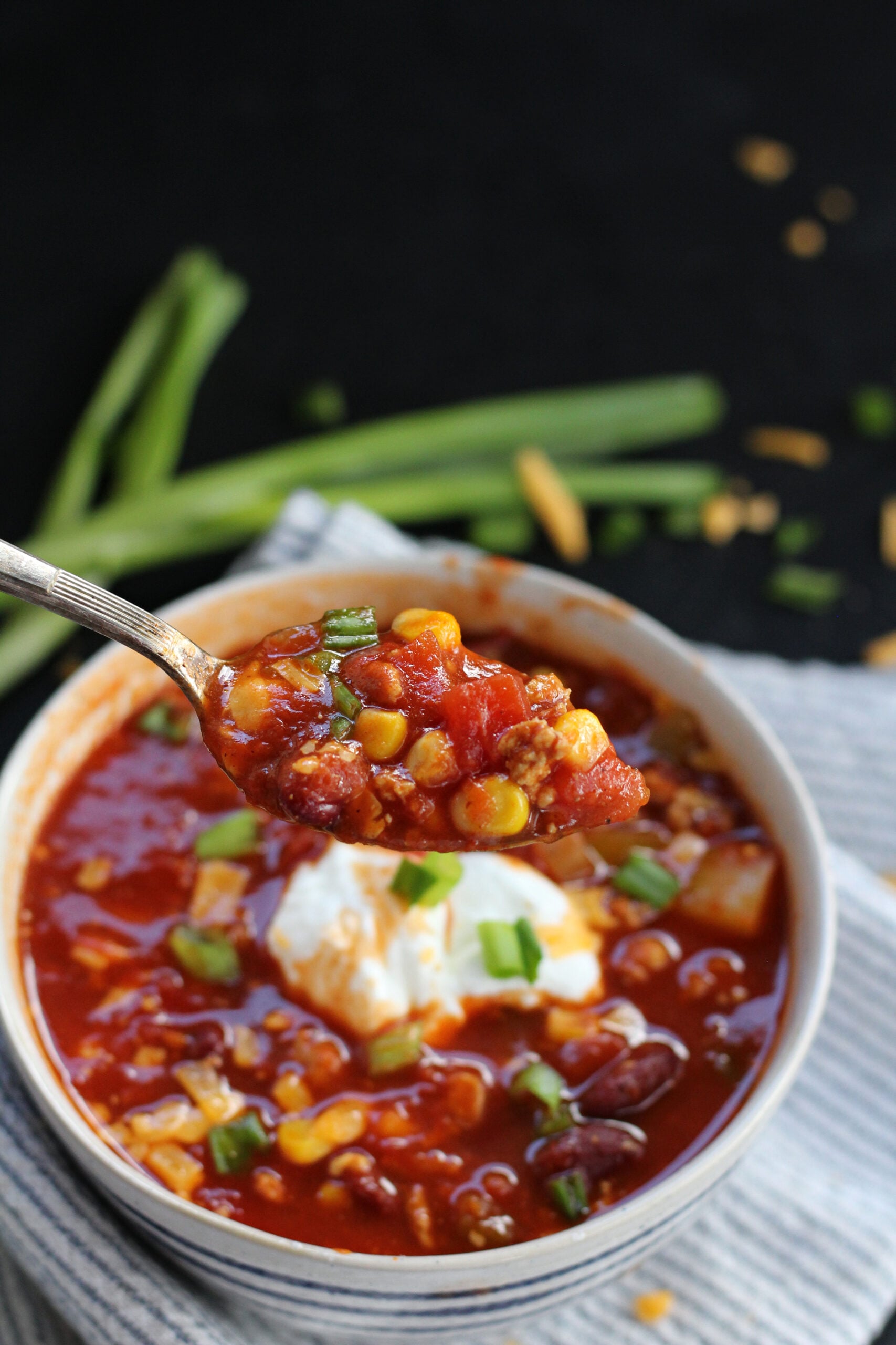 Easy one-pot turkey chili served warm for a family dinner