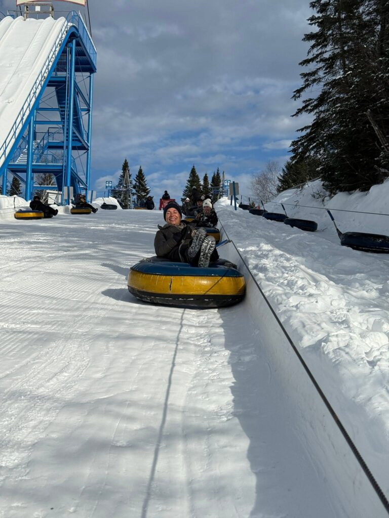 Family snow tubing at Village Vacances Valcartier near Québec City