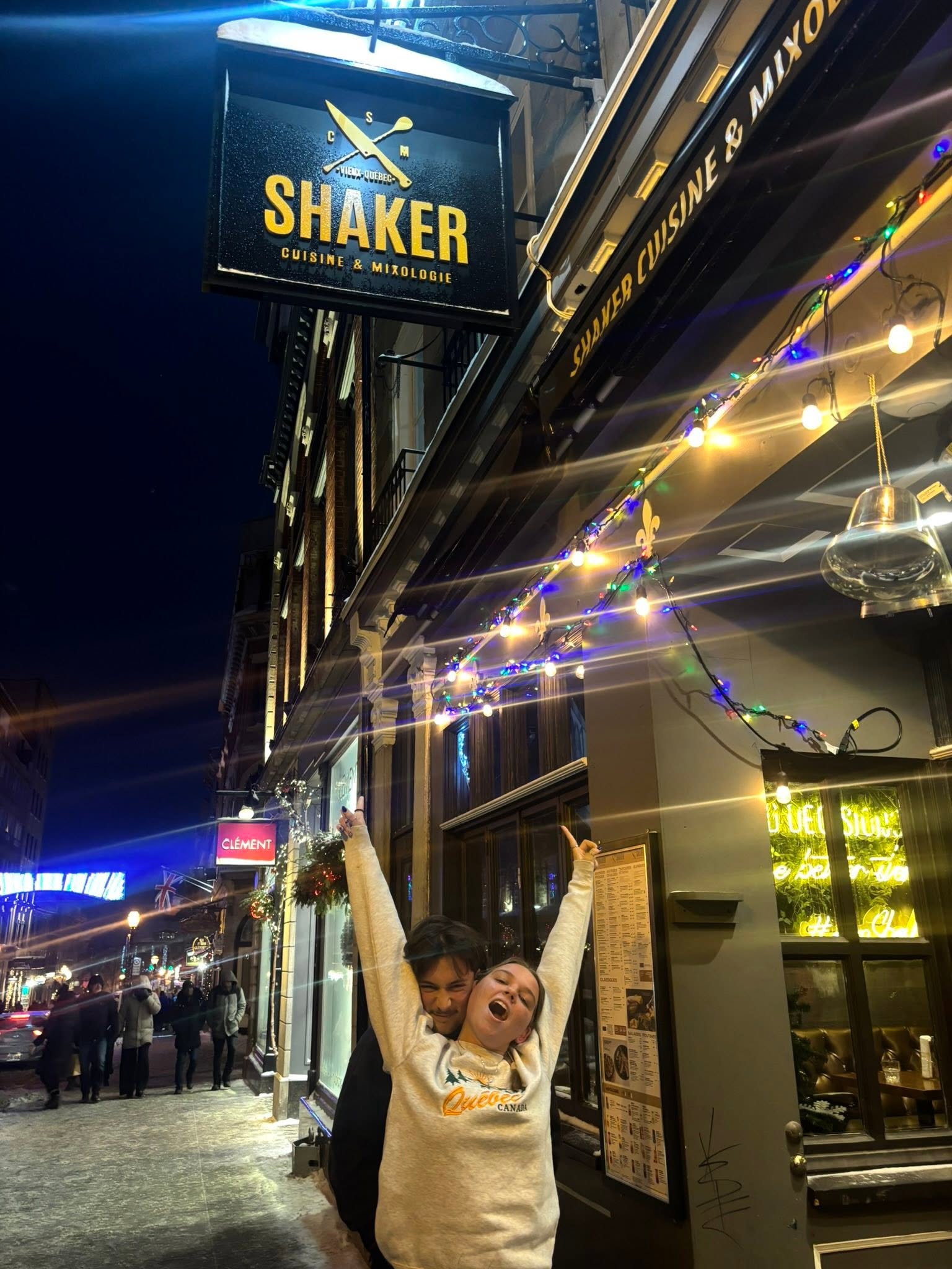 Outside the local bar Shaker in Quebec City