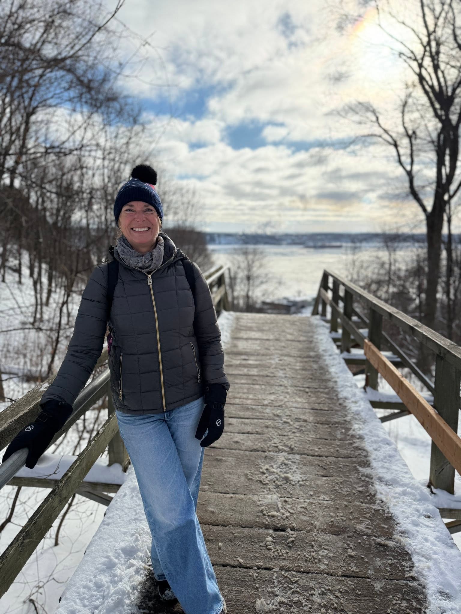 Walking to Strøm Nordic Spa Québec City