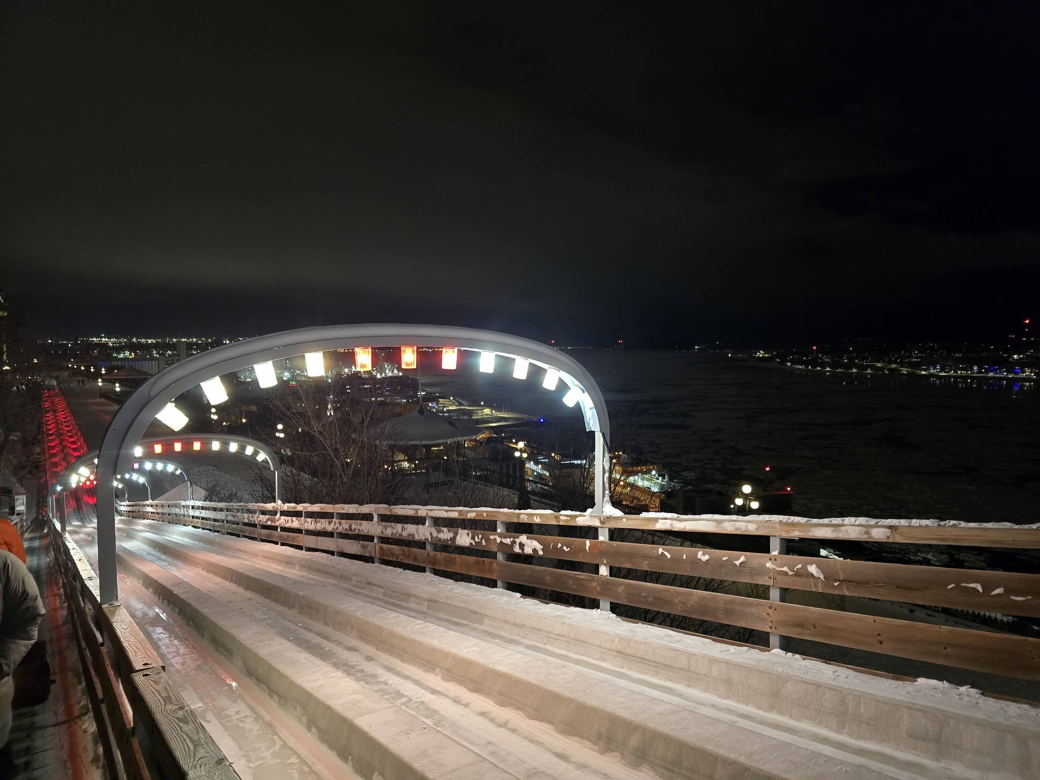 tobogganing on Dufferin Terrace in Québec City
